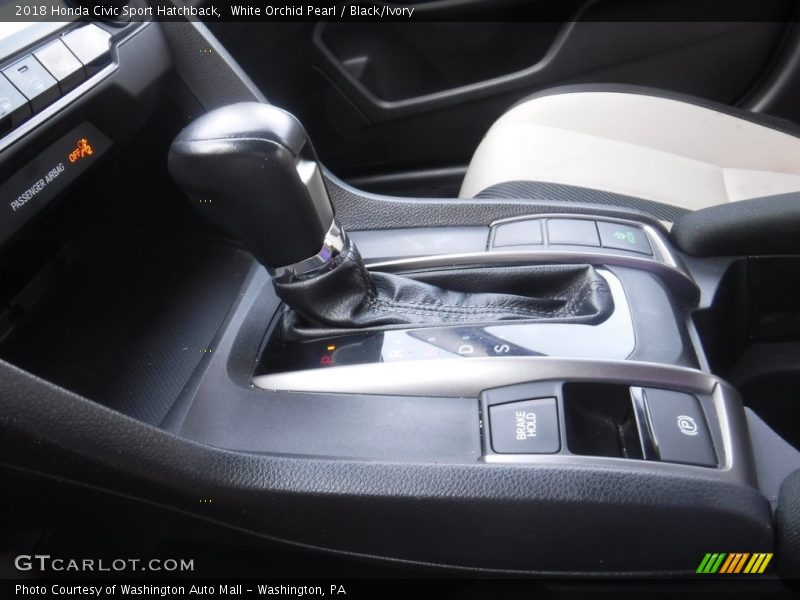 White Orchid Pearl / Black/Ivory 2018 Honda Civic Sport Hatchback