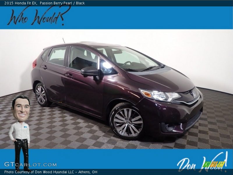 Passion Berry Pearl / Black 2015 Honda Fit EX
