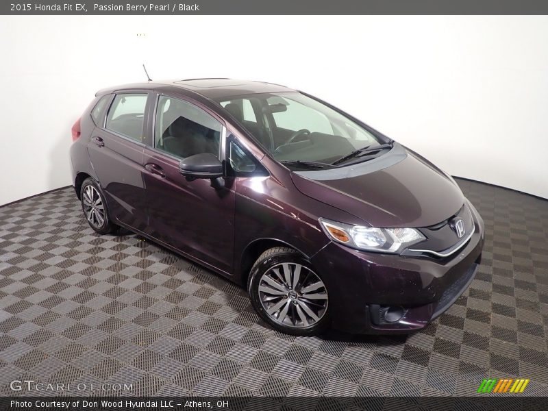 Passion Berry Pearl / Black 2015 Honda Fit EX