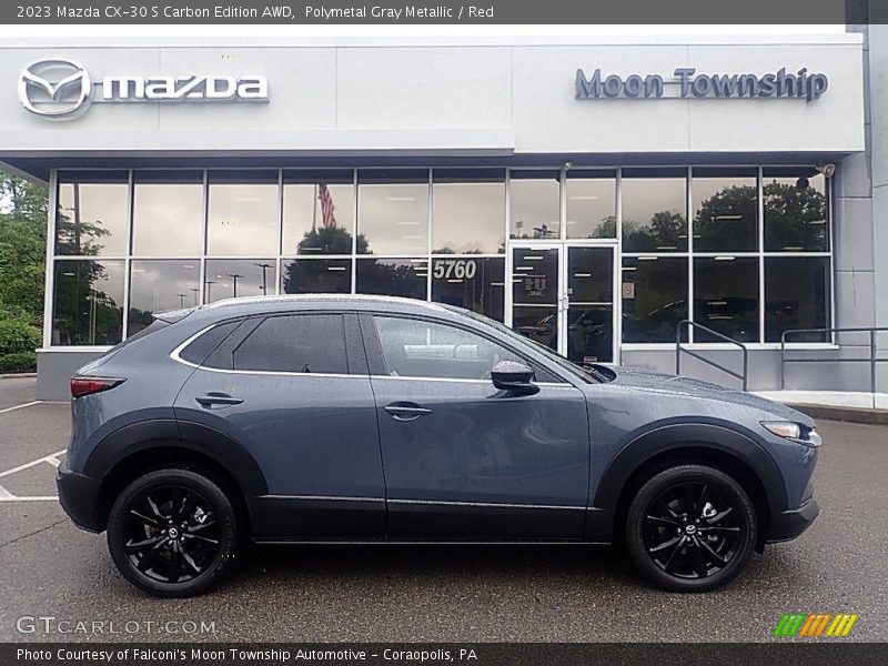 Polymetal Gray Metallic / Red 2023 Mazda CX-30 S Carbon Edition AWD