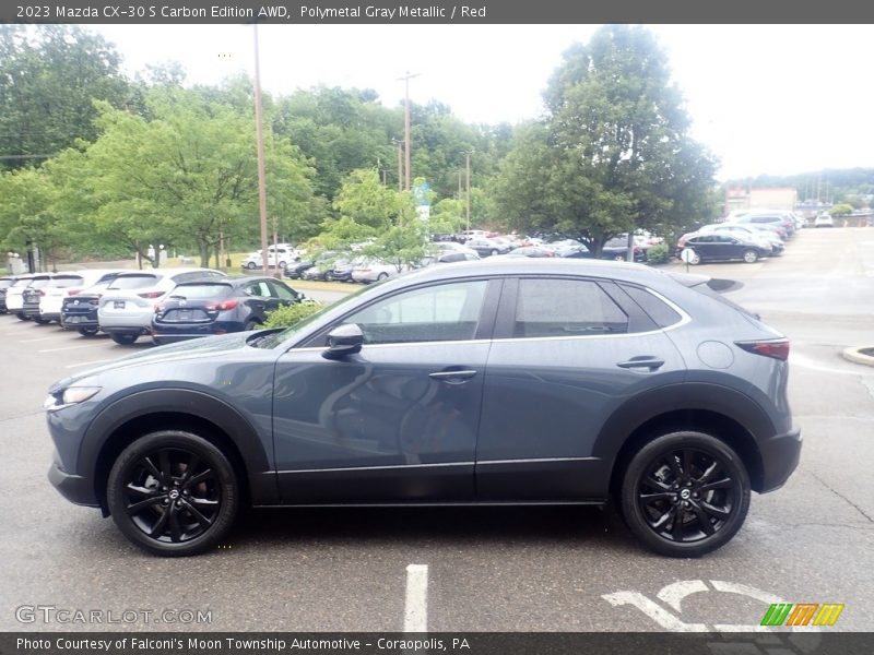 Polymetal Gray Metallic / Red 2023 Mazda CX-30 S Carbon Edition AWD