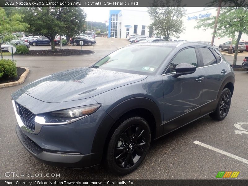 Polymetal Gray Metallic / Red 2023 Mazda CX-30 S Carbon Edition AWD