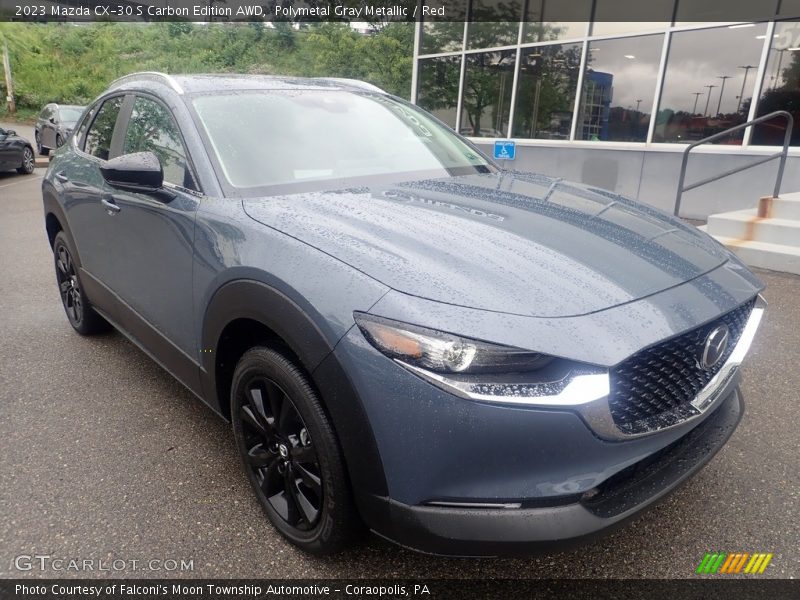 Polymetal Gray Metallic / Red 2023 Mazda CX-30 S Carbon Edition AWD