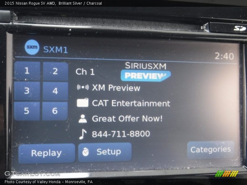 Brilliant Silver / Charcoal 2015 Nissan Rogue SV AWD