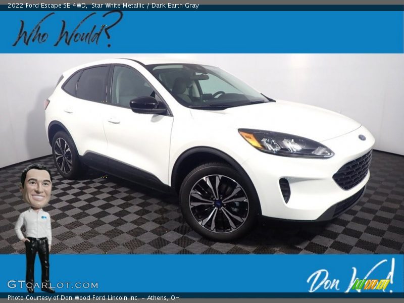 Star White Metallic / Dark Earth Gray 2022 Ford Escape SE 4WD