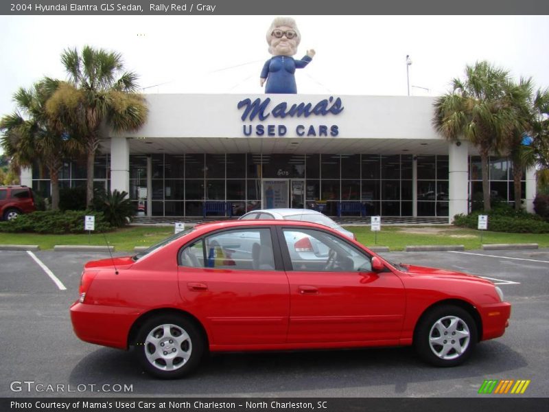 Rally Red / Gray 2004 Hyundai Elantra GLS Sedan