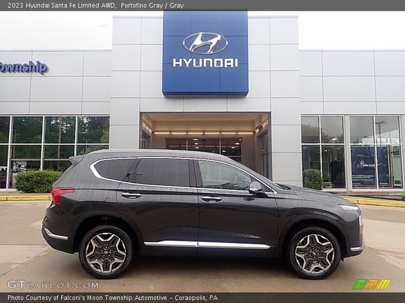 Portofino Gray / Gray 2023 Hyundai Santa Fe Limited AWD