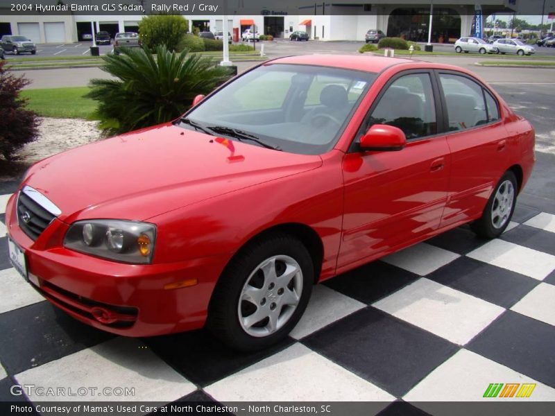 Rally Red / Gray 2004 Hyundai Elantra GLS Sedan