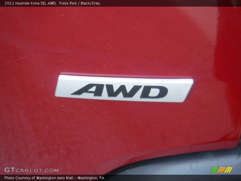 Pulse Red / Black/Gray 2021 Hyundai Kona SEL AWD