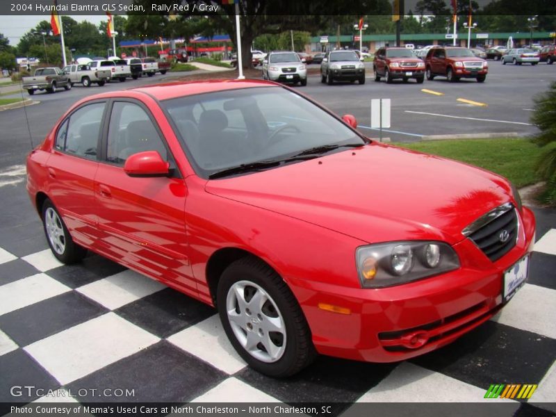 Rally Red / Gray 2004 Hyundai Elantra GLS Sedan