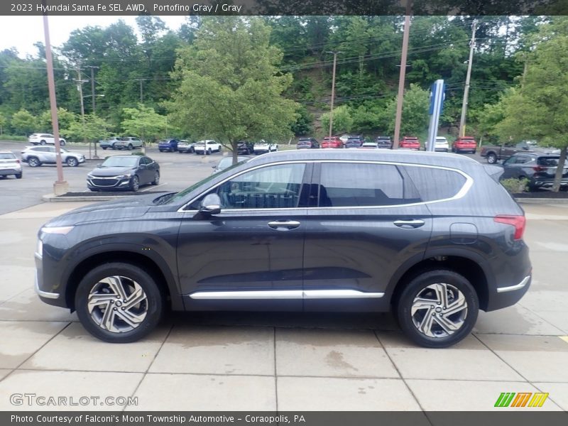 Portofino Gray / Gray 2023 Hyundai Santa Fe SEL AWD