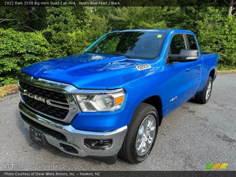 Hydro Blue Pearl / Black 2022 Ram 1500 Big Horn Quad Cab 4x4