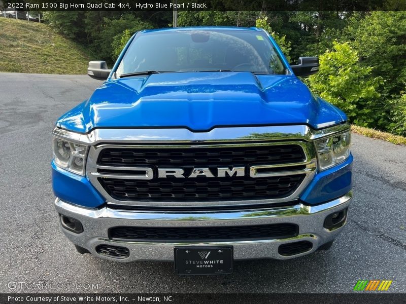 Hydro Blue Pearl / Black 2022 Ram 1500 Big Horn Quad Cab 4x4