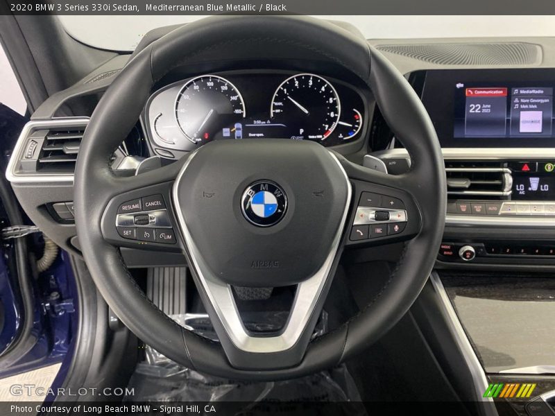 Mediterranean Blue Metallic / Black 2020 BMW 3 Series 330i Sedan