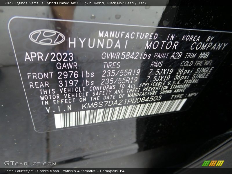 Black Noir Pearl / Black 2023 Hyundai Santa Fe Hybrid Limited AWD Plug-In Hybrid