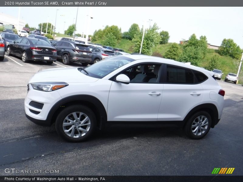 Cream White Pearl / Gray 2020 Hyundai Tucson SE AWD