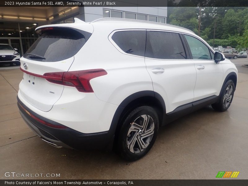 Serenity White Pearl / Black 2023 Hyundai Santa Fe SEL AWD