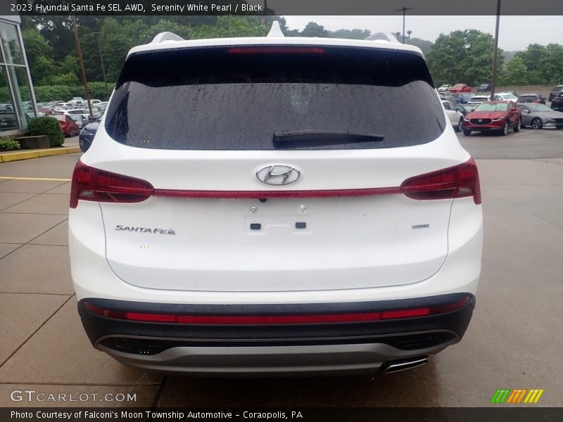 Serenity White Pearl / Black 2023 Hyundai Santa Fe SEL AWD