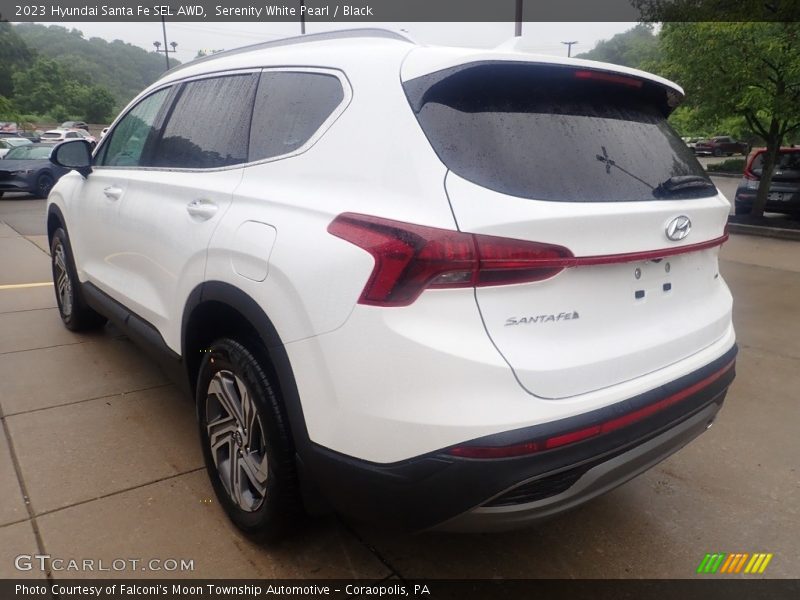 Serenity White Pearl / Black 2023 Hyundai Santa Fe SEL AWD