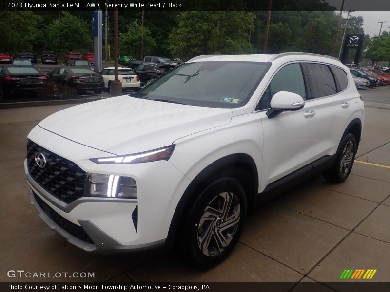 Serenity White Pearl / Black 2023 Hyundai Santa Fe SEL AWD