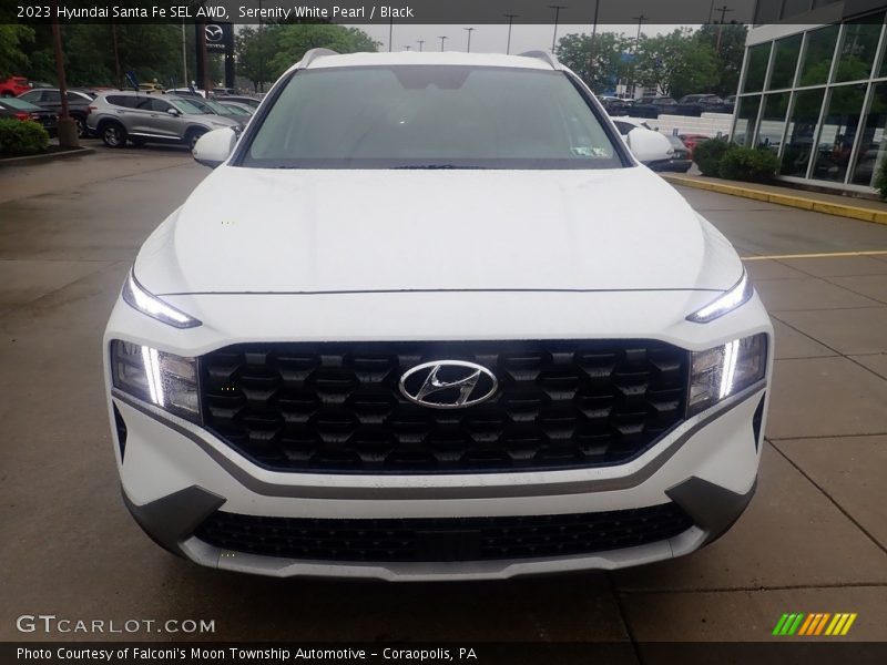 Serenity White Pearl / Black 2023 Hyundai Santa Fe SEL AWD
