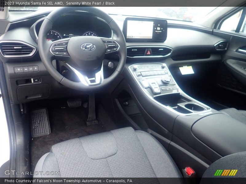 Serenity White Pearl / Black 2023 Hyundai Santa Fe SEL AWD