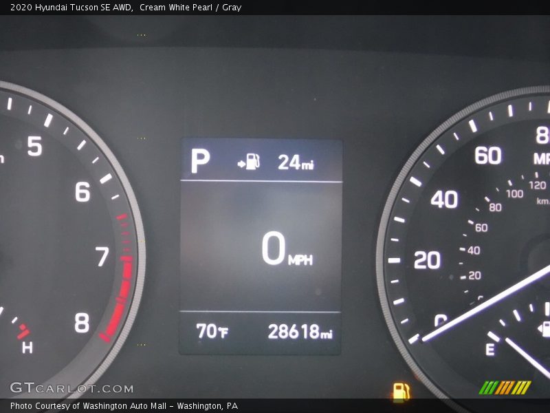 Cream White Pearl / Gray 2020 Hyundai Tucson SE AWD