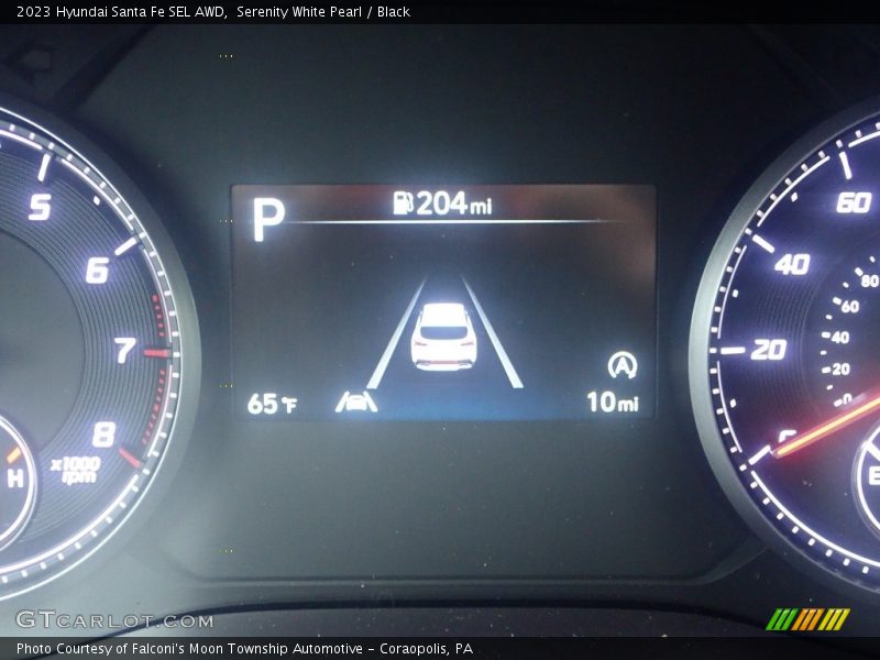 Serenity White Pearl / Black 2023 Hyundai Santa Fe SEL AWD