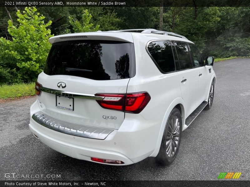 Moonstone White / Saddle Brown 2021 Infiniti QX80 Sensory AWD