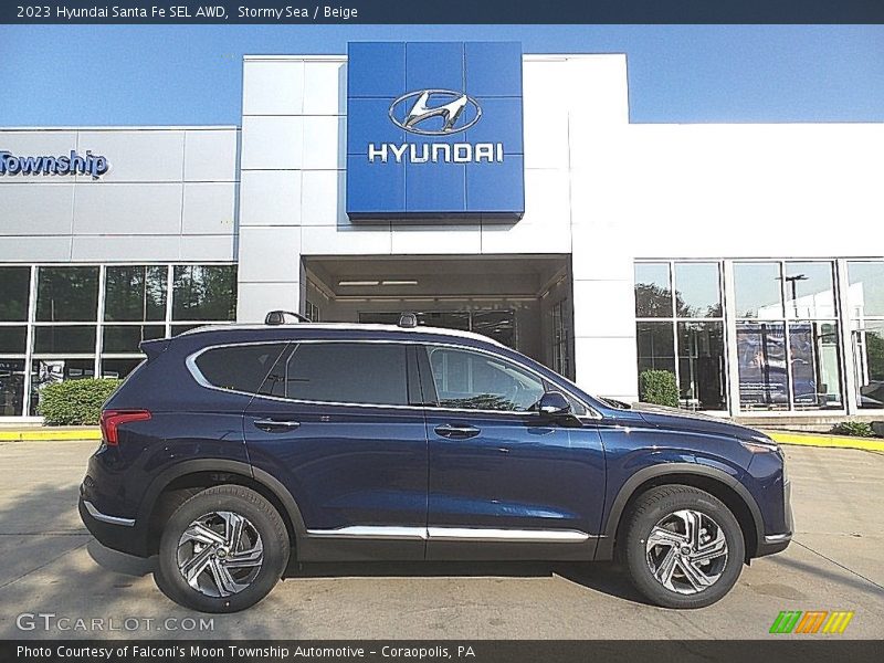 Stormy Sea / Beige 2023 Hyundai Santa Fe SEL AWD