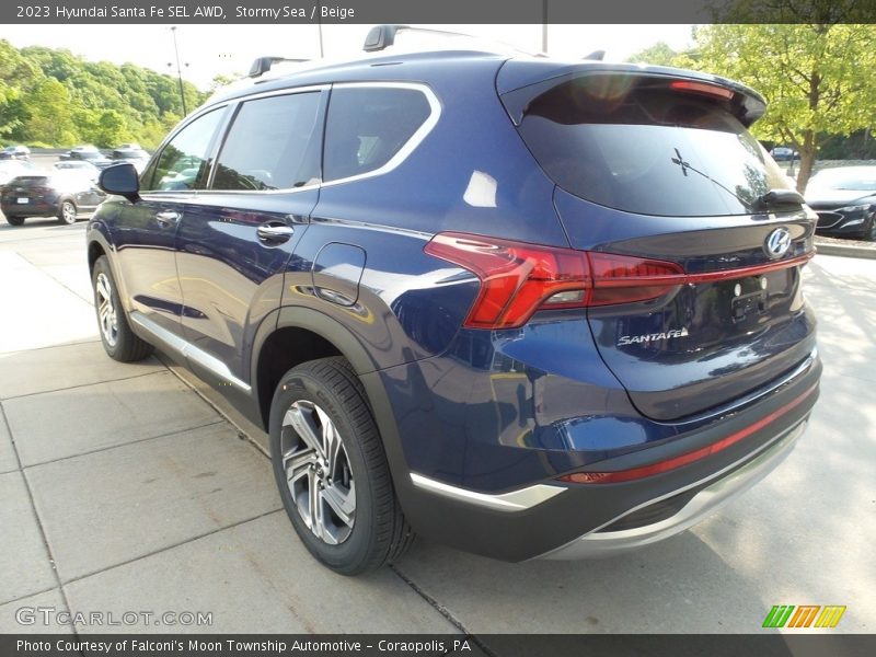 Stormy Sea / Beige 2023 Hyundai Santa Fe SEL AWD