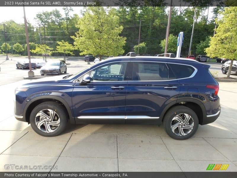 Stormy Sea / Beige 2023 Hyundai Santa Fe SEL AWD