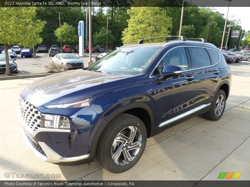 Stormy Sea / Beige 2023 Hyundai Santa Fe SEL AWD