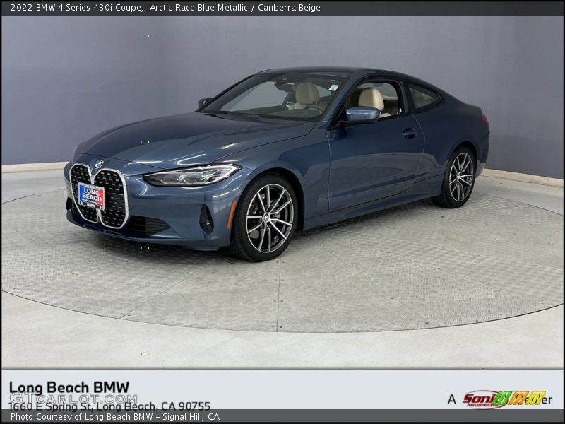 Arctic Race Blue Metallic / Canberra Beige 2022 BMW 4 Series 430i Coupe