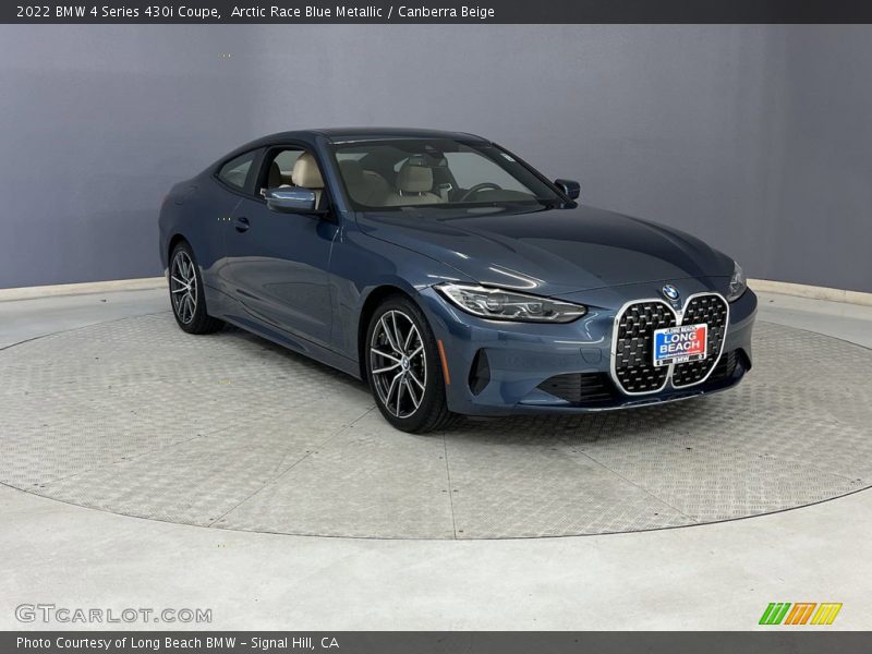 Arctic Race Blue Metallic / Canberra Beige 2022 BMW 4 Series 430i Coupe