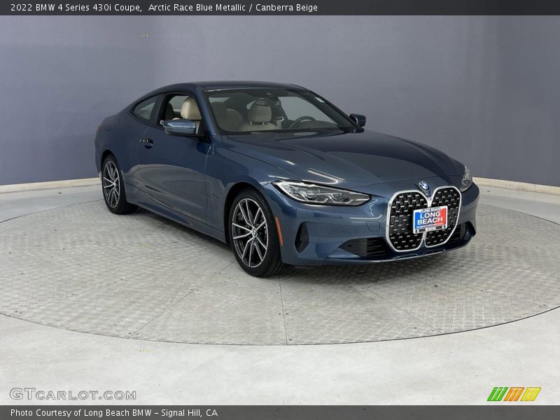 Arctic Race Blue Metallic / Canberra Beige 2022 BMW 4 Series 430i Coupe