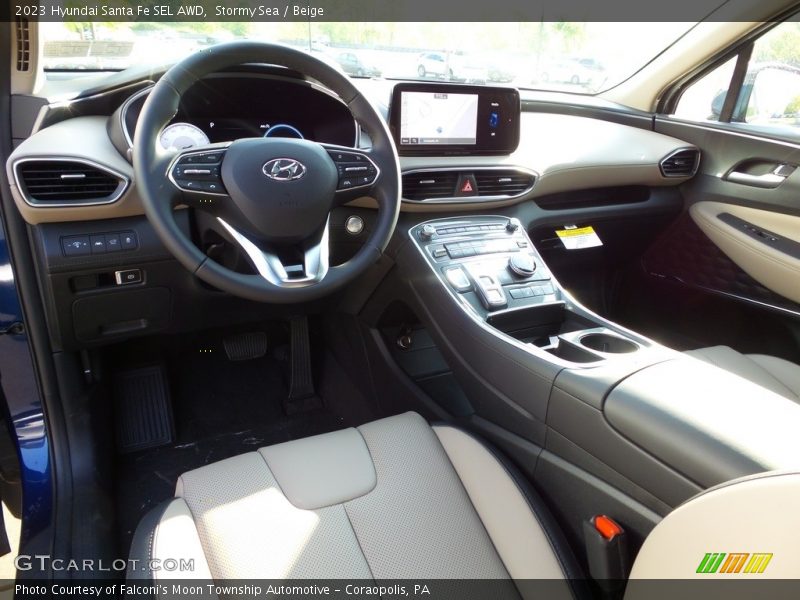 Stormy Sea / Beige 2023 Hyundai Santa Fe SEL AWD