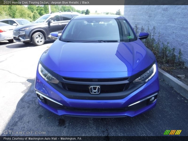 Aegean Blue Metallic / Black 2020 Honda Civic Touring Sedan