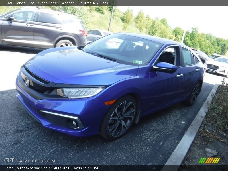Aegean Blue Metallic / Black 2020 Honda Civic Touring Sedan