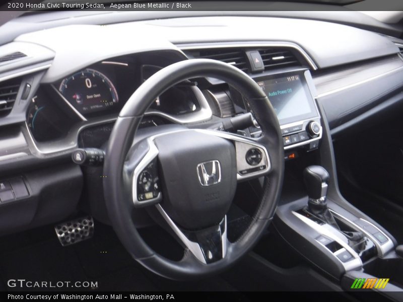 Aegean Blue Metallic / Black 2020 Honda Civic Touring Sedan