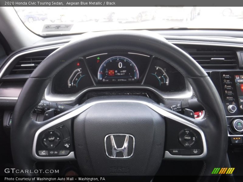 Aegean Blue Metallic / Black 2020 Honda Civic Touring Sedan