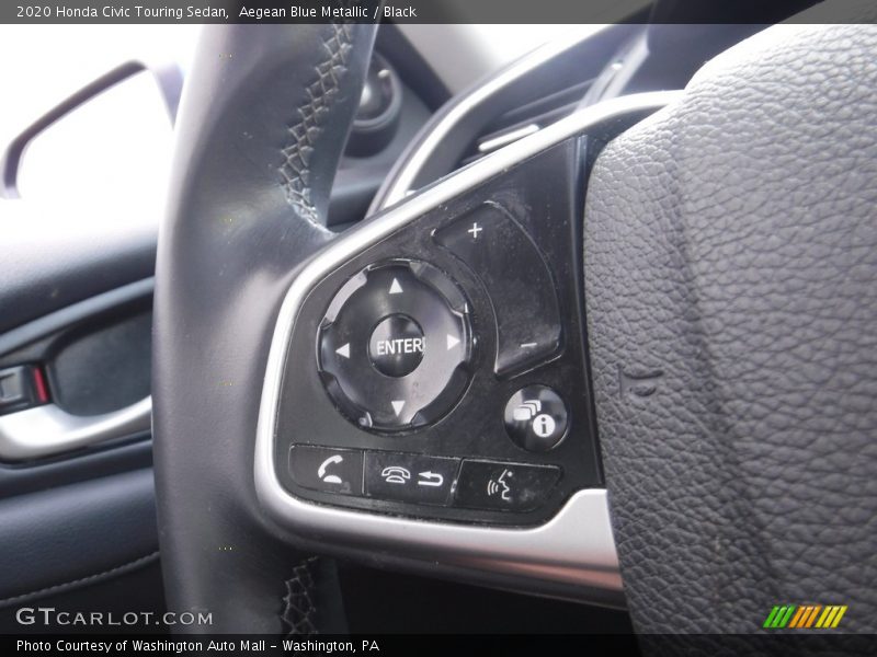 Aegean Blue Metallic / Black 2020 Honda Civic Touring Sedan