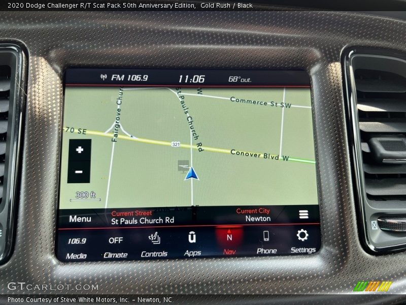 Navigation of 2020 Challenger R/T Scat Pack 50th Anniversary Edition