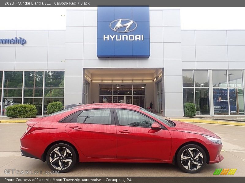 Calypso Red / Black 2023 Hyundai Elantra SEL