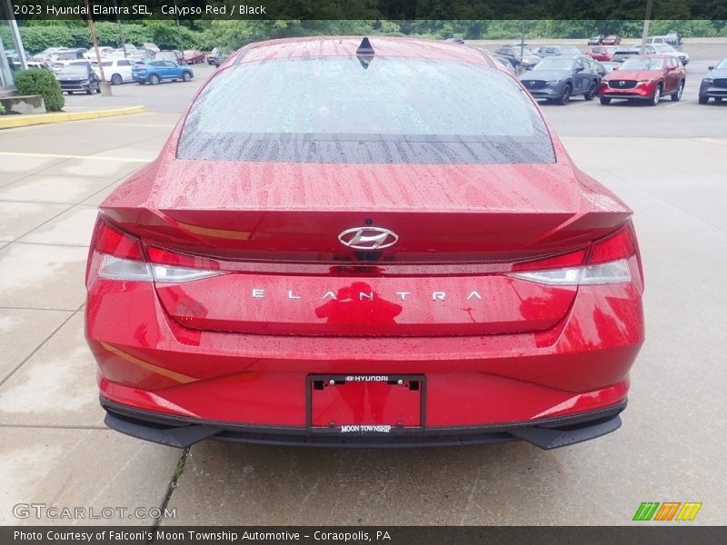 Calypso Red / Black 2023 Hyundai Elantra SEL