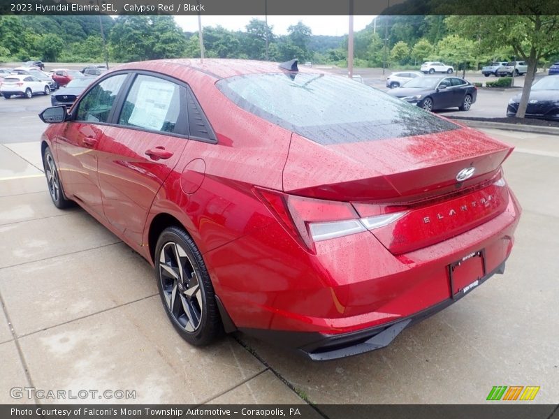 Calypso Red / Black 2023 Hyundai Elantra SEL