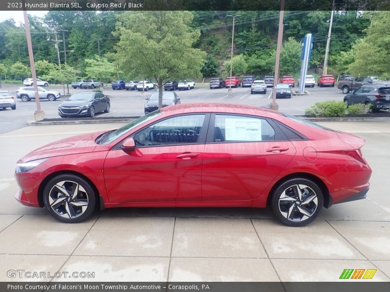 Calypso Red / Black 2023 Hyundai Elantra SEL