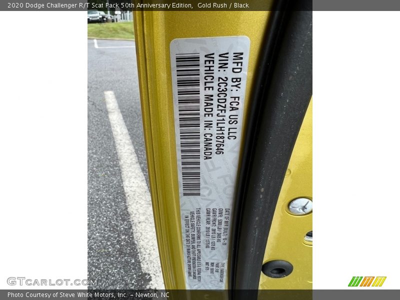 Gold Rush / Black 2020 Dodge Challenger R/T Scat Pack 50th Anniversary Edition