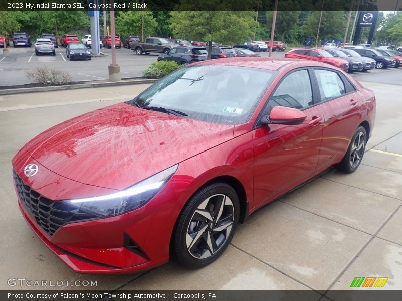 Calypso Red / Black 2023 Hyundai Elantra SEL