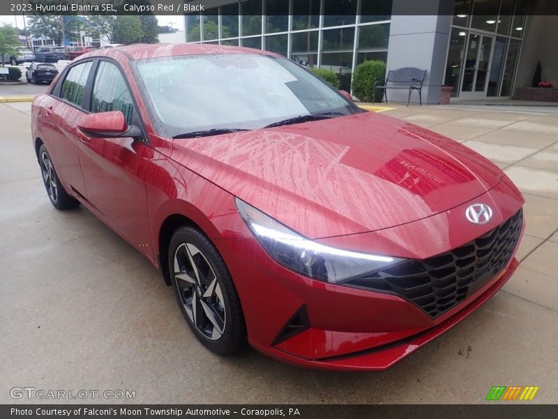 Calypso Red / Black 2023 Hyundai Elantra SEL